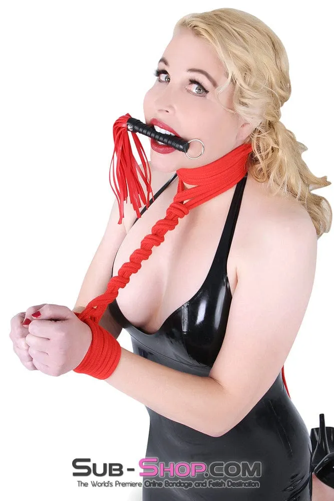 1141DL      Scarlet Seduction Thick Silken Twisted Red Bondage Rope, 32 Ft.