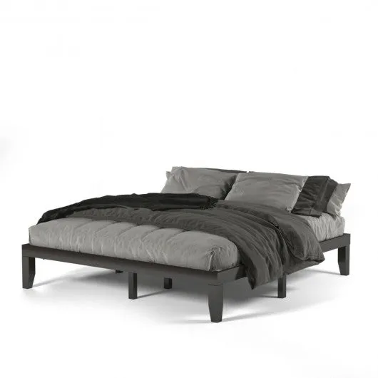 14 Inch King Size Wood Platform Bed Frame-Brown