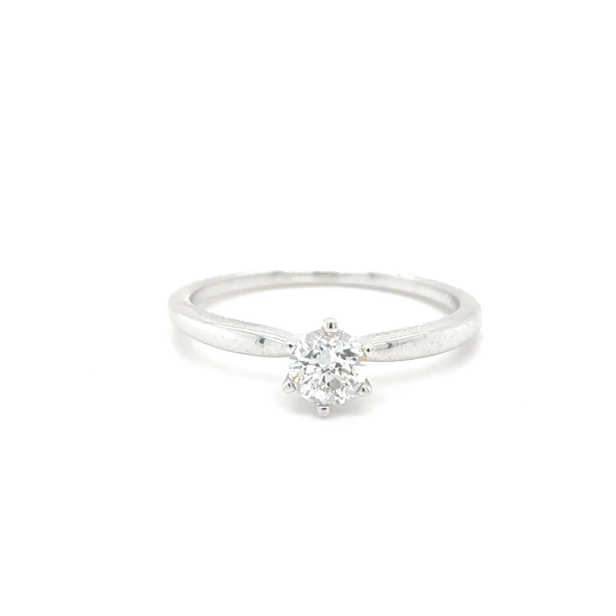 14K White Gold 0.50ct Round Diamond Engagement Ring