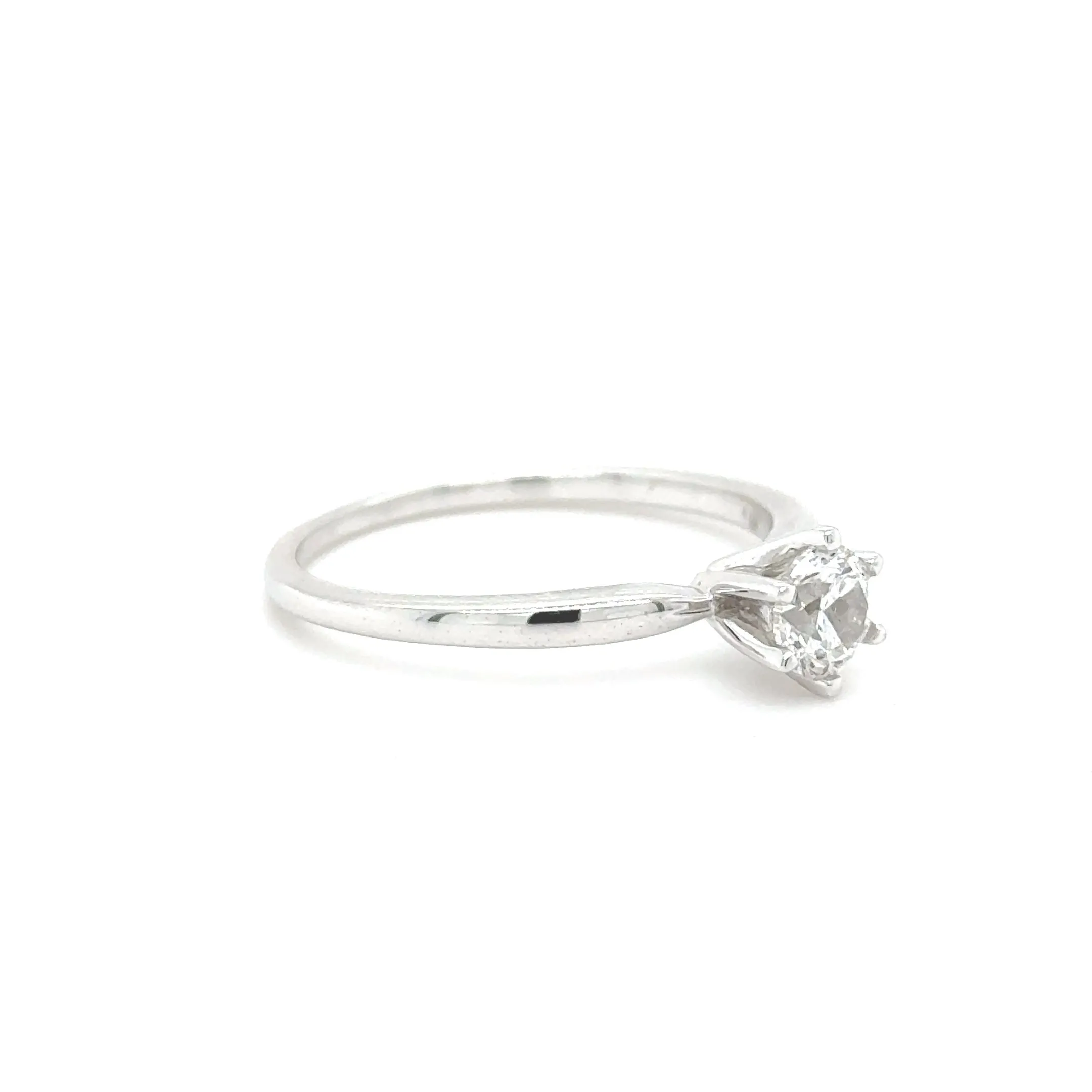 14K White Gold 0.50ct Round Diamond Engagement Ring