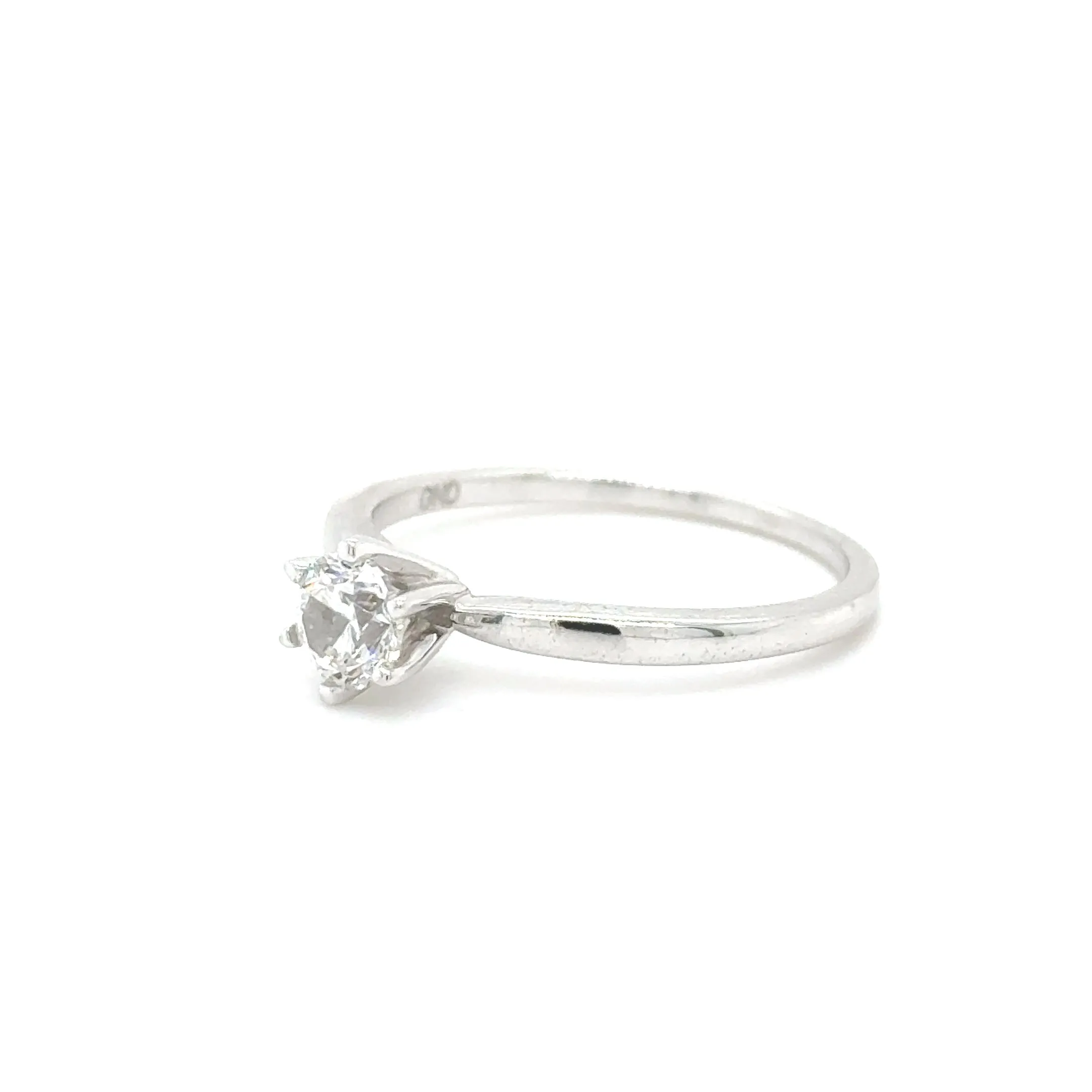 14K White Gold 0.50ct Round Diamond Engagement Ring