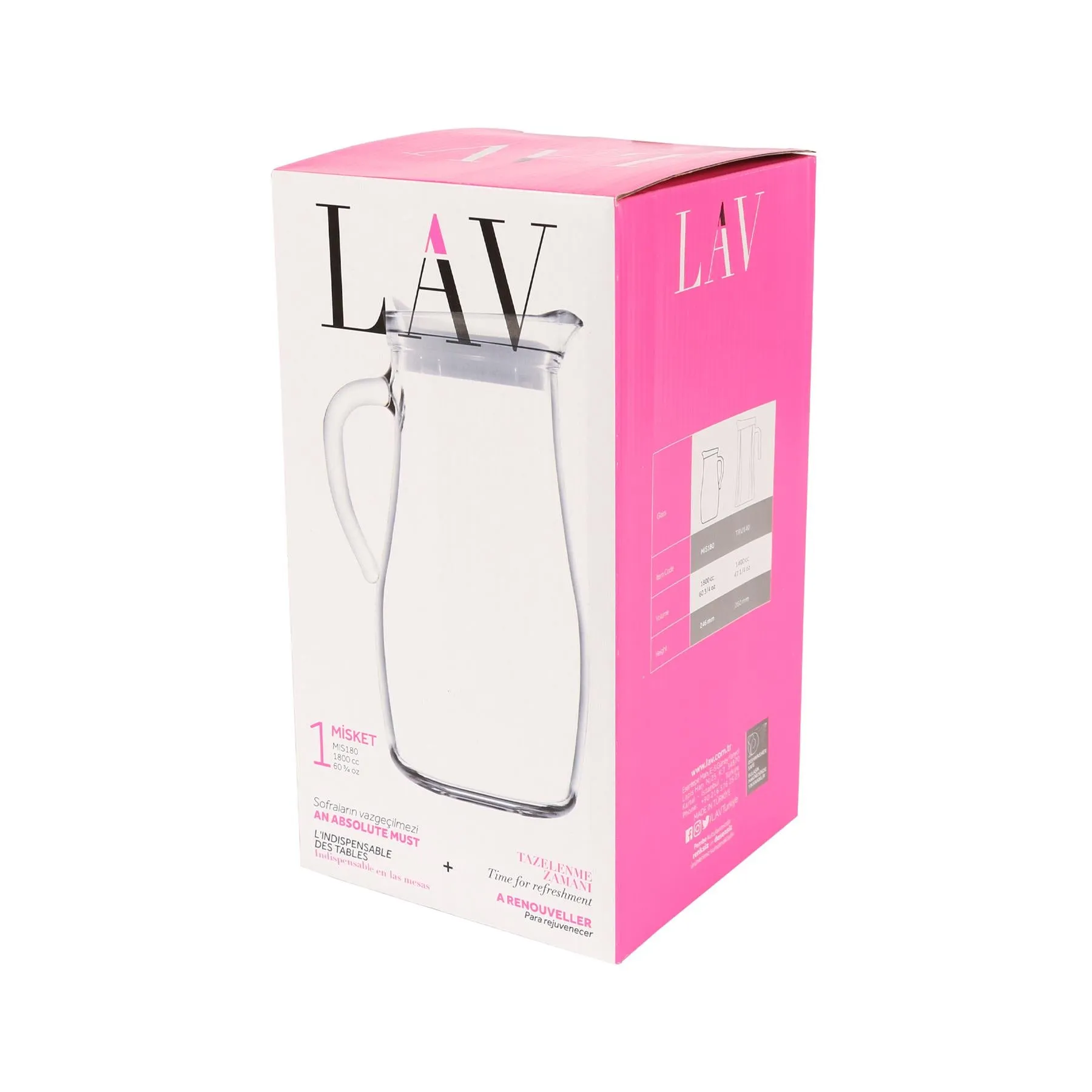 1.8L Misket Glass Water Jug - By LAV
