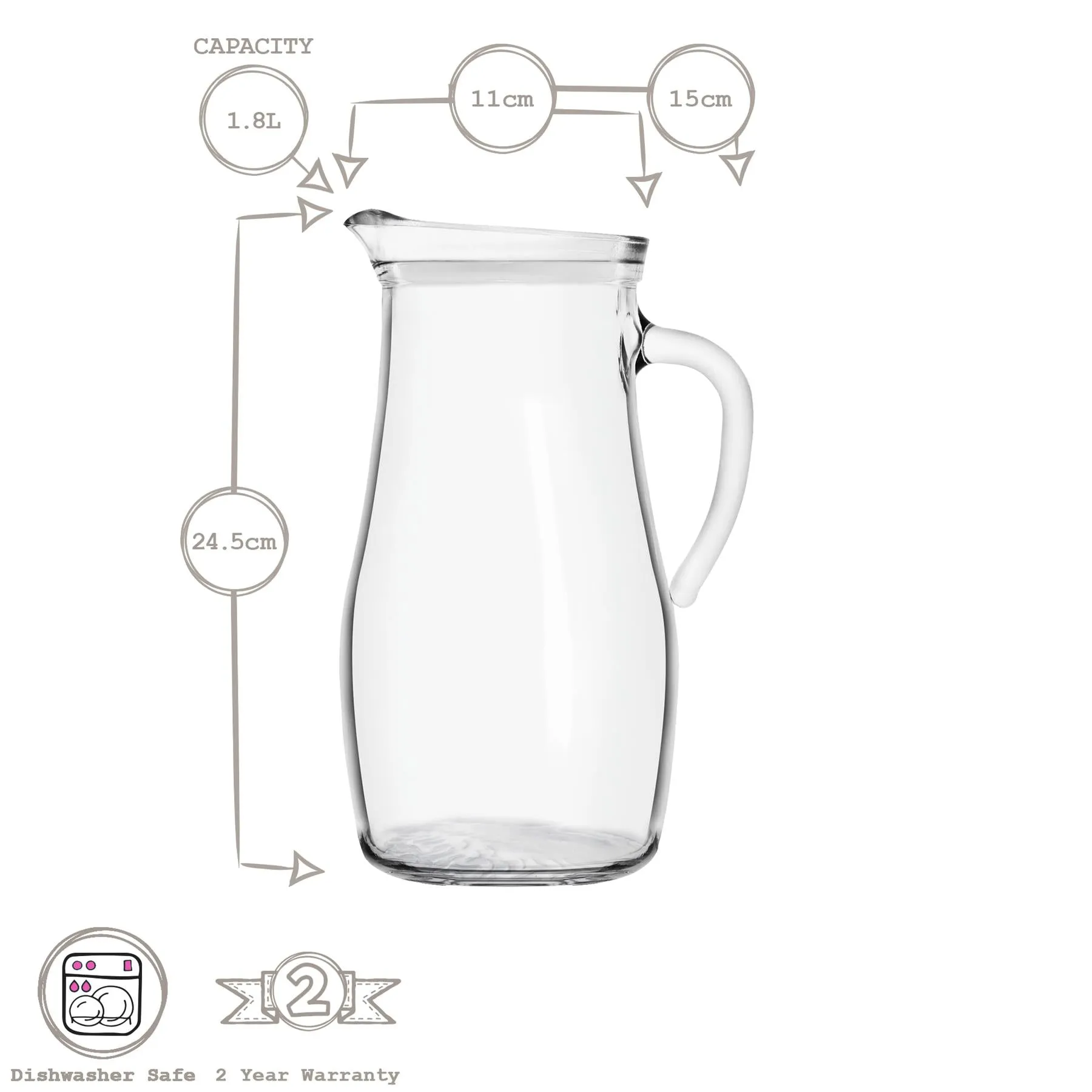 1.8L Misket Glass Water Jug - By LAV