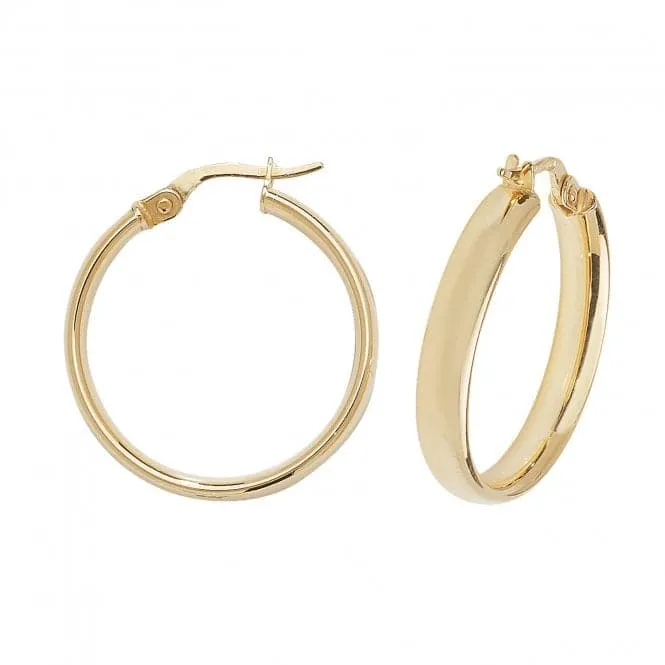 9CT Yellow Gold 30mm Hoop Earrings ER974