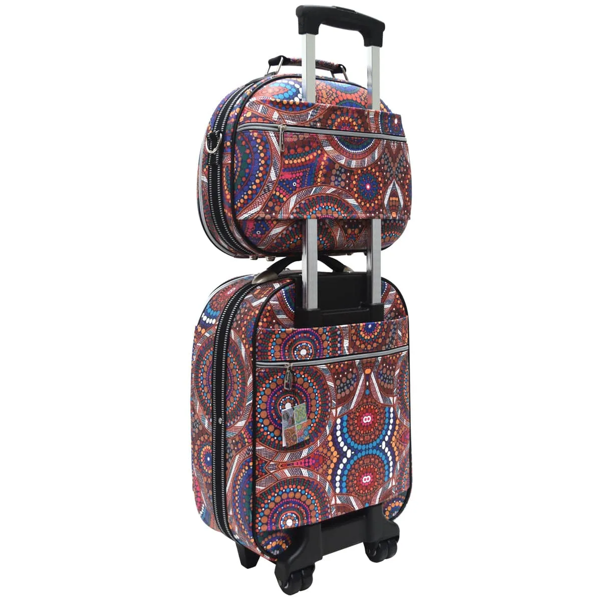 Aboriginal Art Airport Trolley Set Community Unity