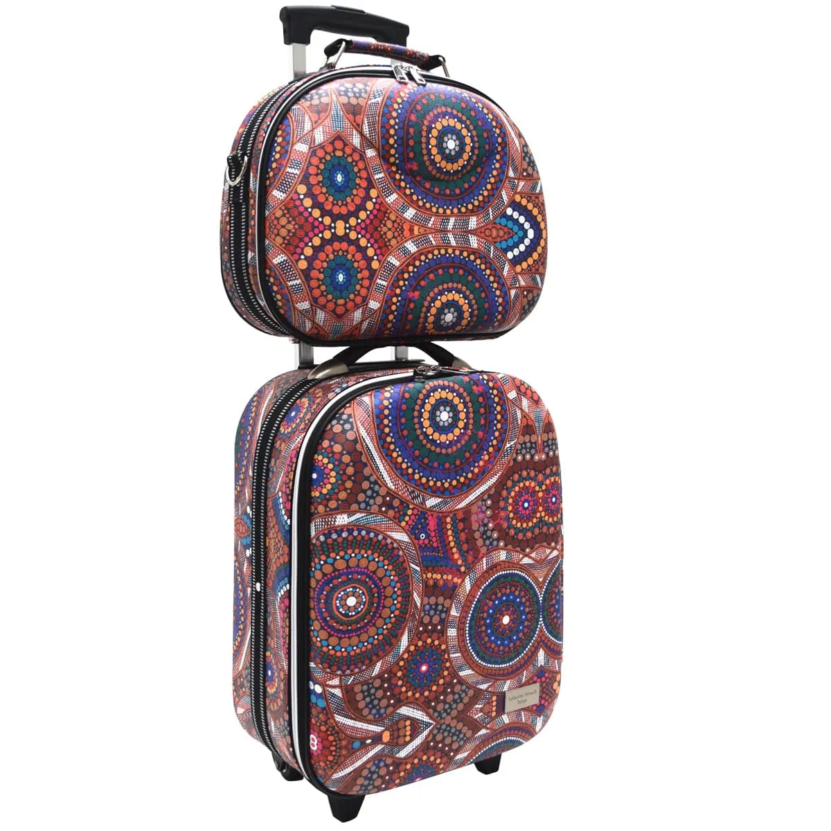 Aboriginal Art Airport Trolley Set Community Unity