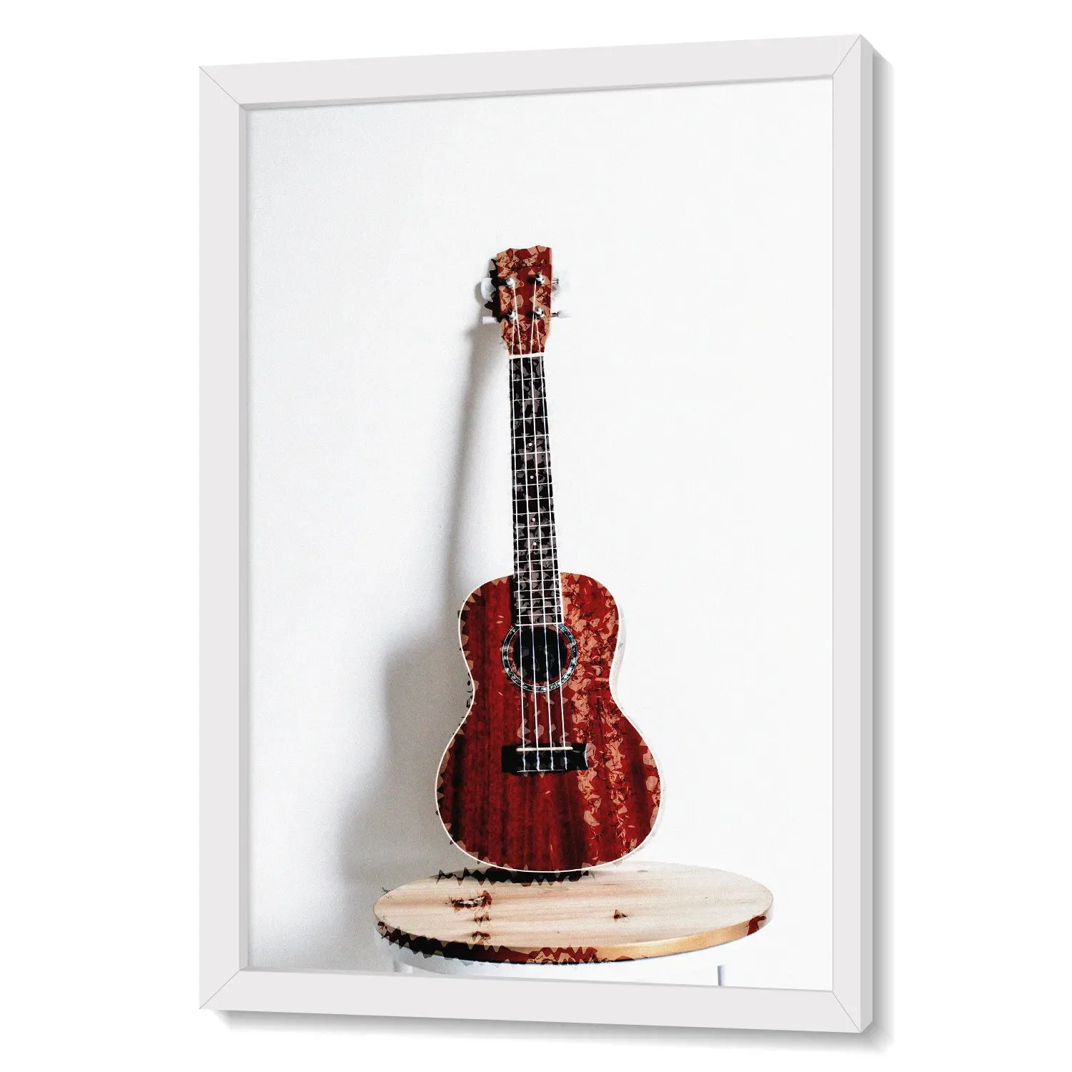 Acoustic Guitar Portrait Brick Red