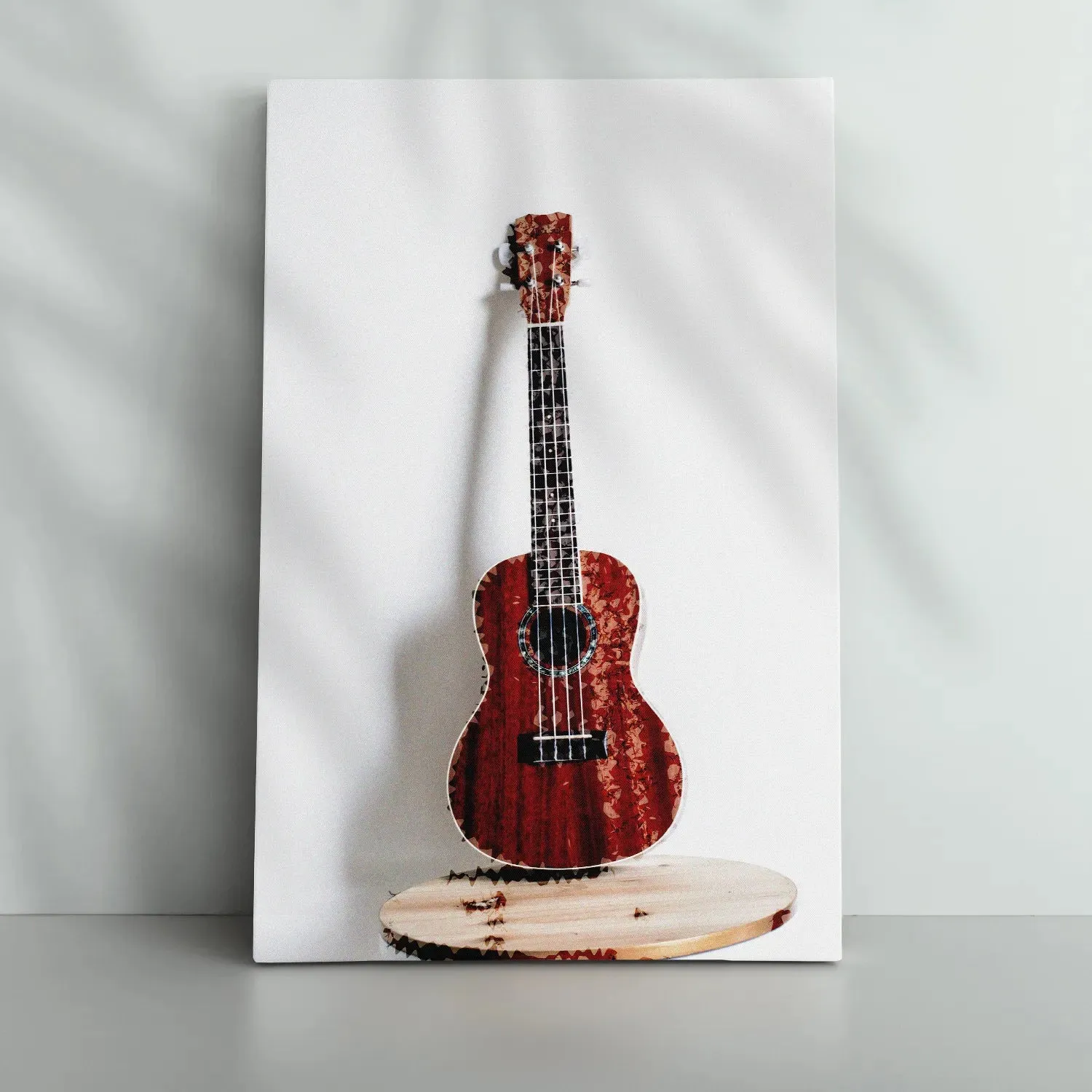 Acoustic Guitar Portrait Brick Red