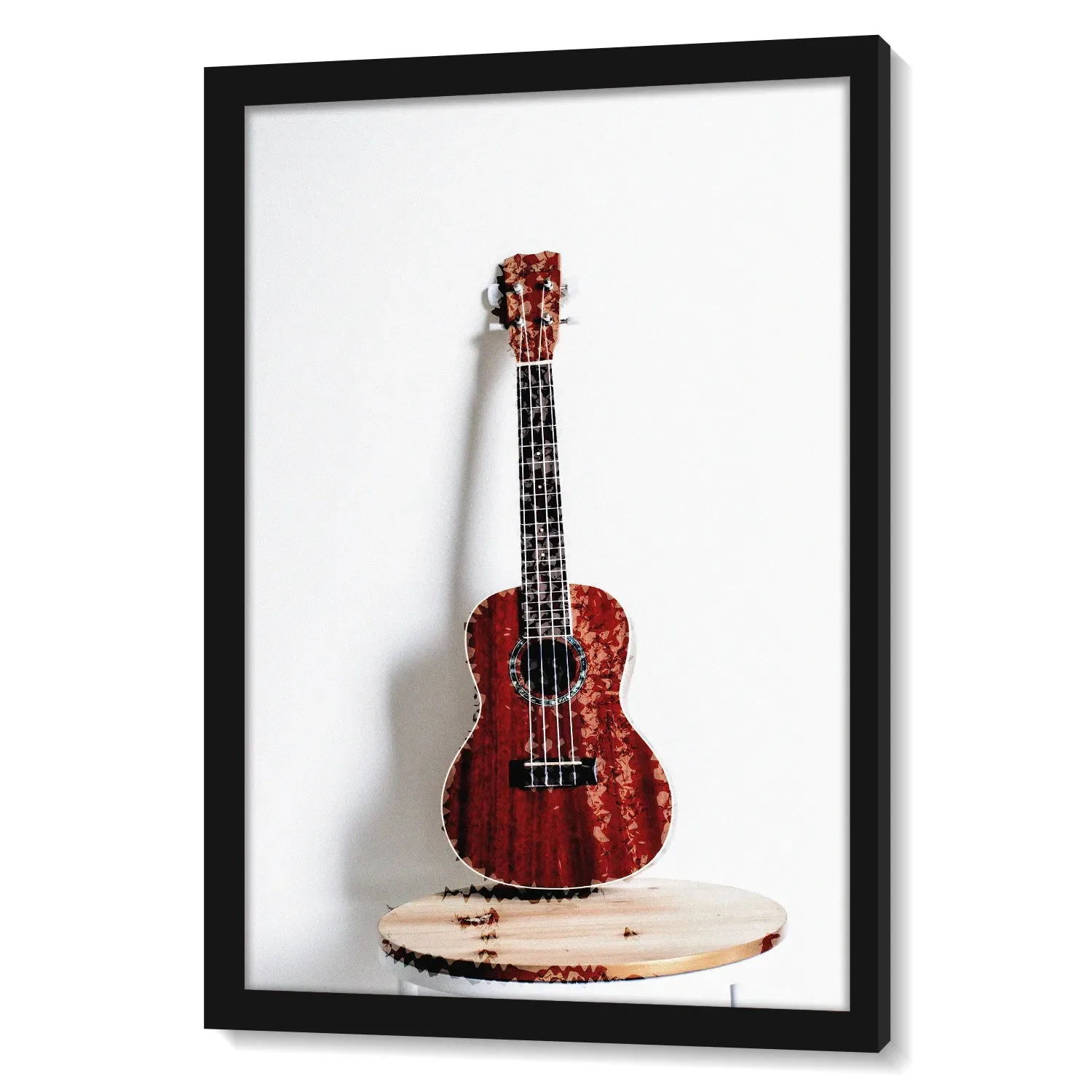 Acoustic Guitar Portrait Brick Red