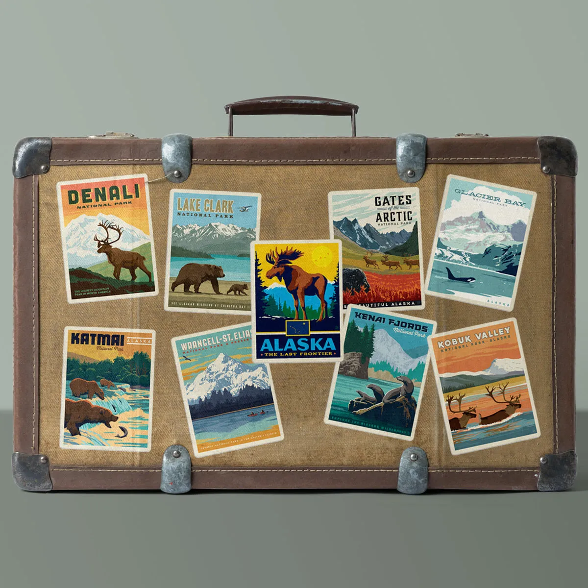 Alaska National Parks Vinyl Sticker Set of 9
