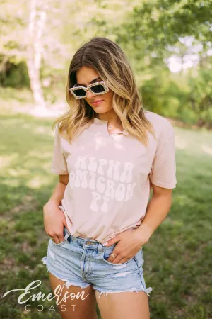 Alpha Omicron Pi PR Pink Notch Tee