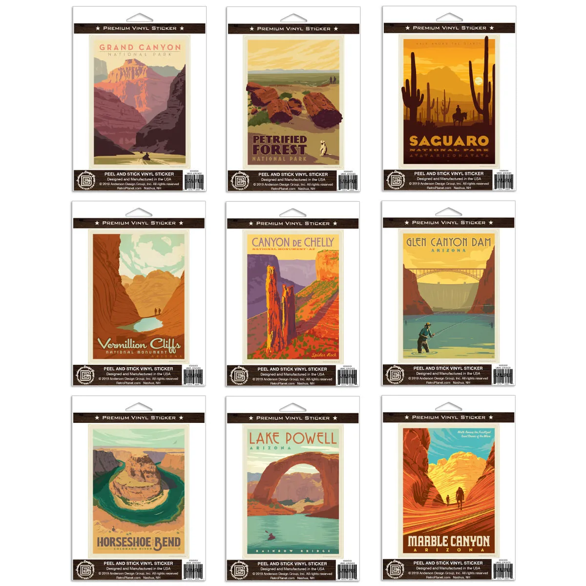 Arizona State Pride Vinyl Sticker Set of 9