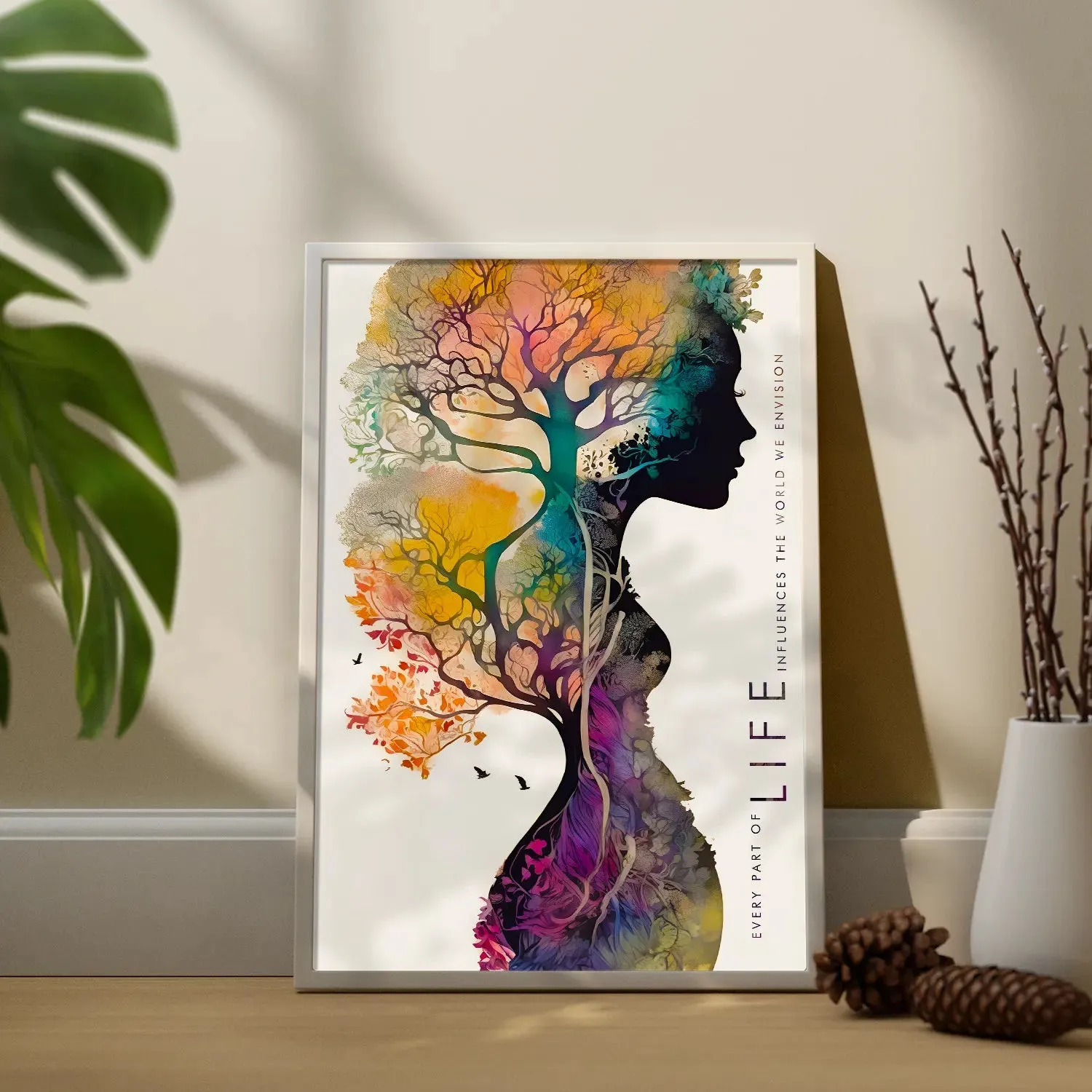 Artwork Of Tree Structure Girl With Quote
