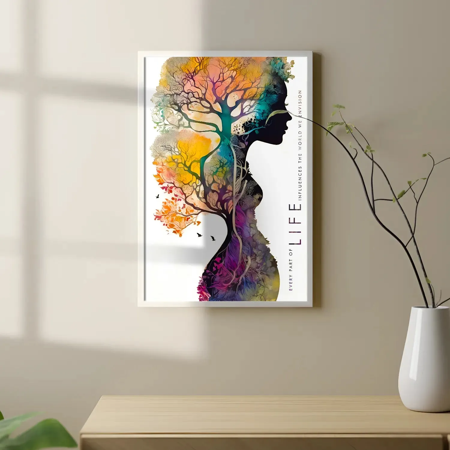 Artwork Of Tree Structure Girl With Quote