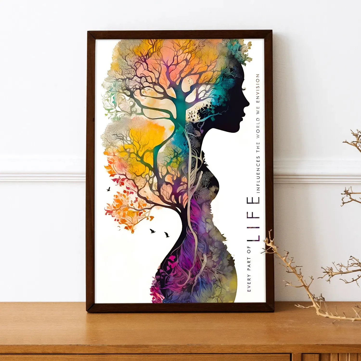Artwork Of Tree Structure Girl With Quote