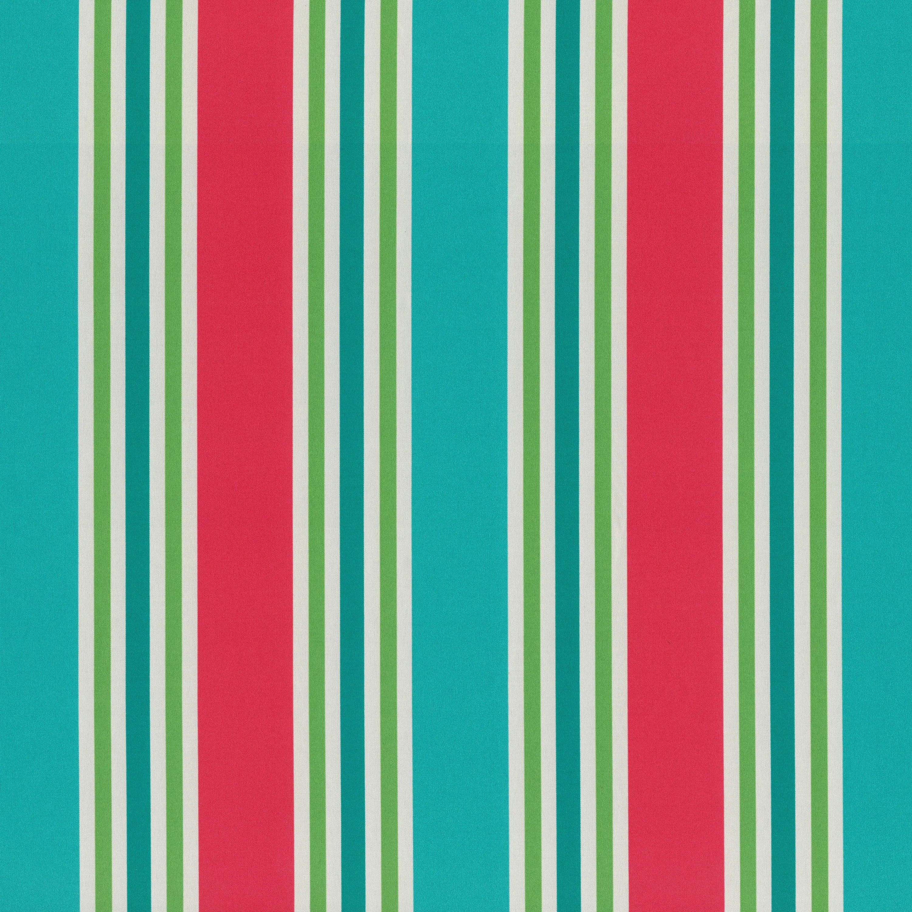 Aruba Stripe Turq/Coral Squared Corners Seat Cushion (Set Of 2)