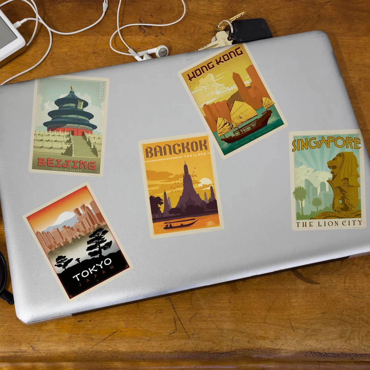 Asian Cities World Travel Vinyl Sticker Set