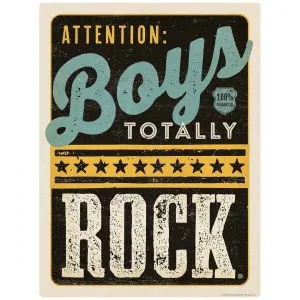 Attention Boys Totally Rock Vinyl Sticker