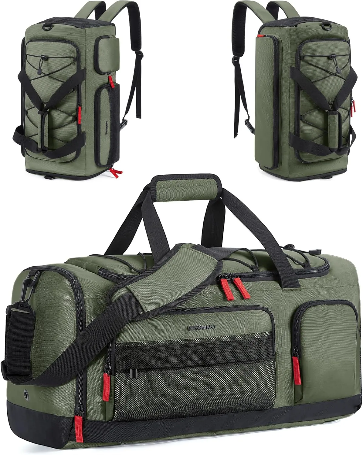 BAGSMART Gym Bag for Men&Women, 35L Sports Travel Duffel Bag with Shoe Laptop CompartmentAnti-Theft Carry On Weekender Bag for Airplane,Outdoor Overnight Backpack for Travel,Green