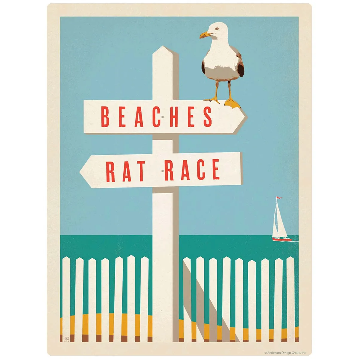 Beaches Rat Race Seagull Vinyl Sticker