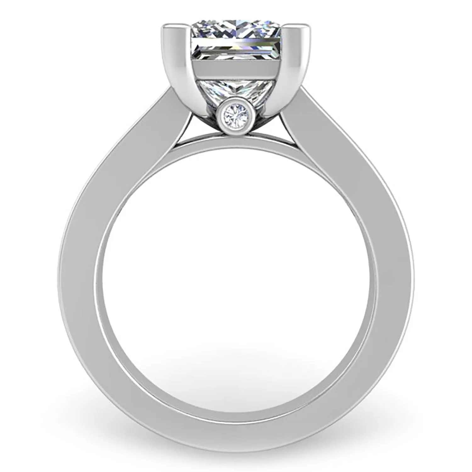Ben Garelick Elara Princess Cut Channel Set Wide Diamond Engagement Ring