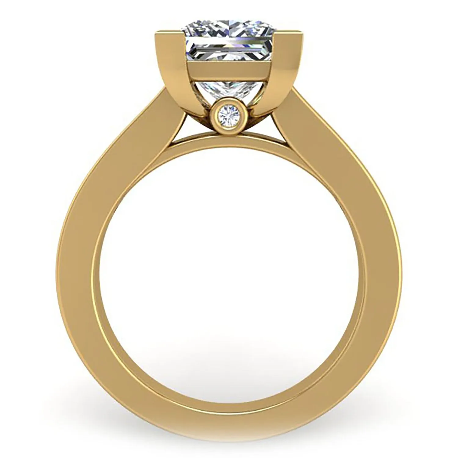 Ben Garelick Elara Princess Cut Channel Set Wide Diamond Engagement Ring