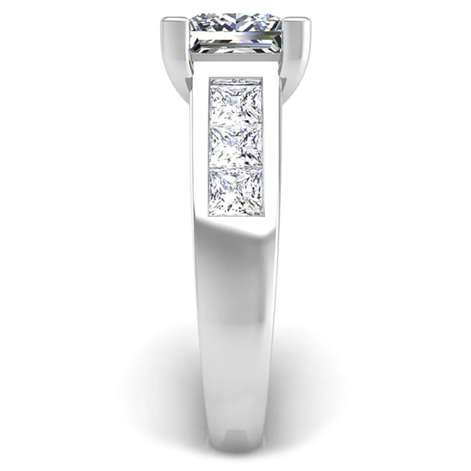 Ben Garelick Elara Princess Cut Channel Set Wide Diamond Engagement Ring