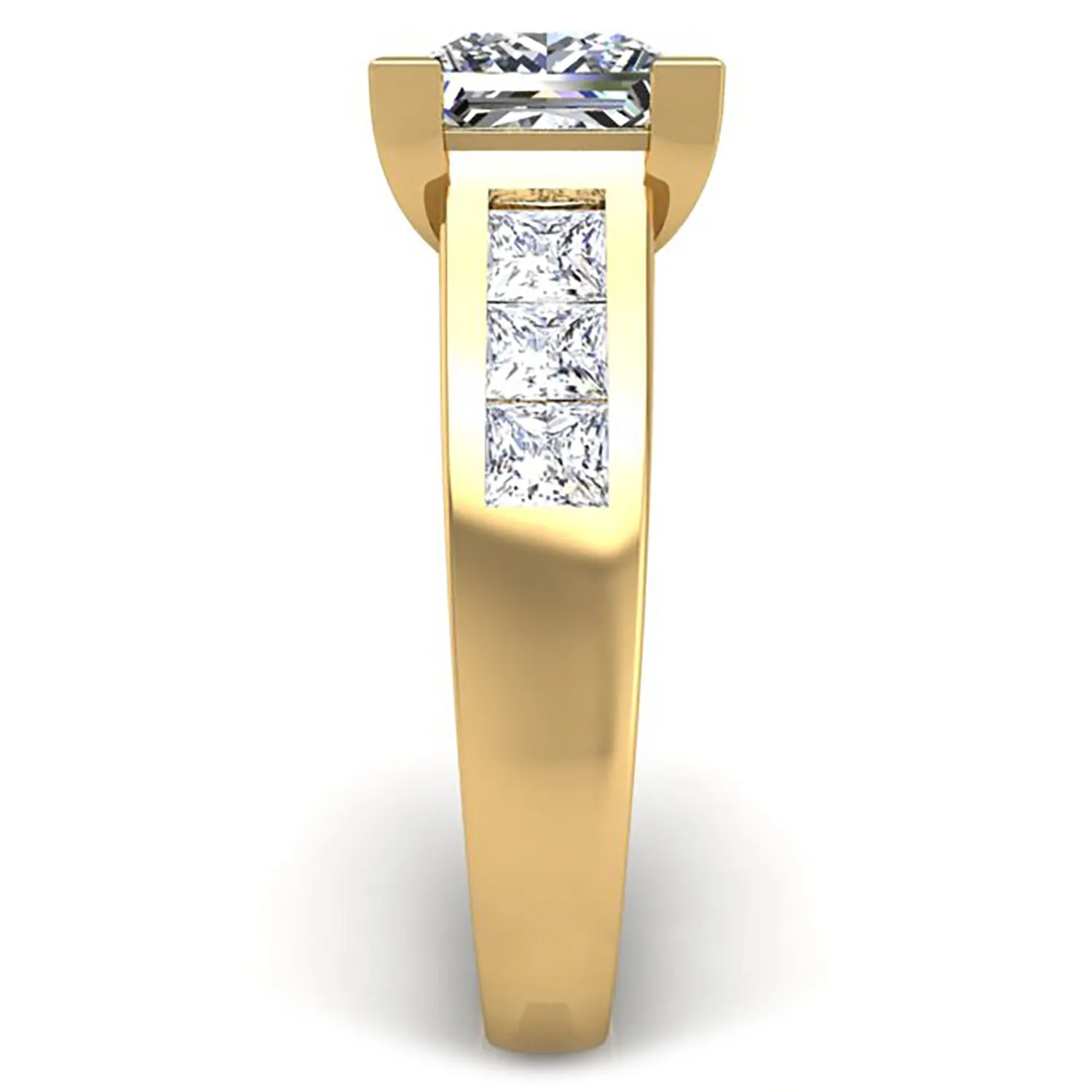 Ben Garelick Elara Princess Cut Channel Set Wide Diamond Engagement Ring