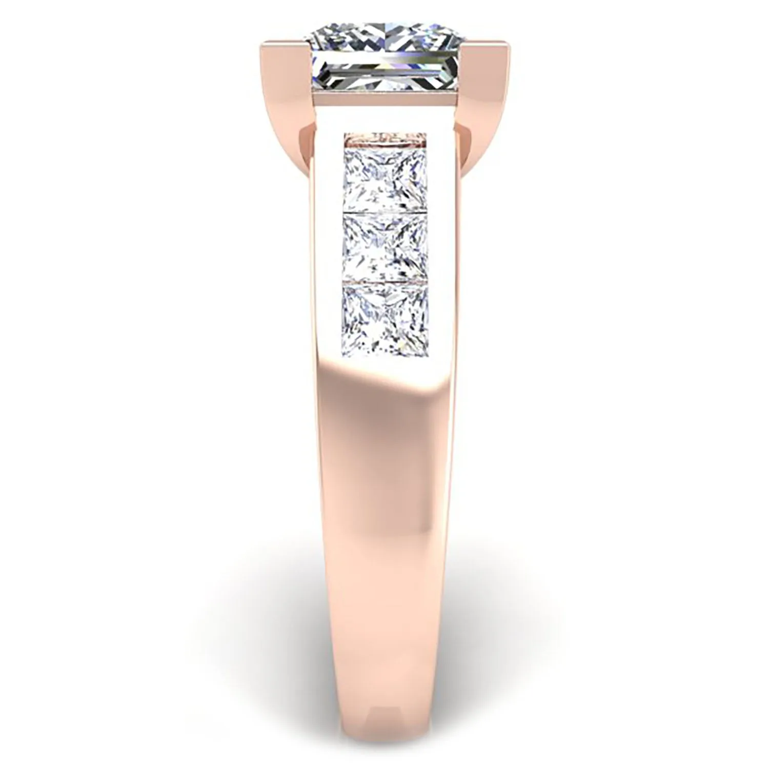 Ben Garelick Elara Princess Cut Channel Set Wide Diamond Engagement Ring