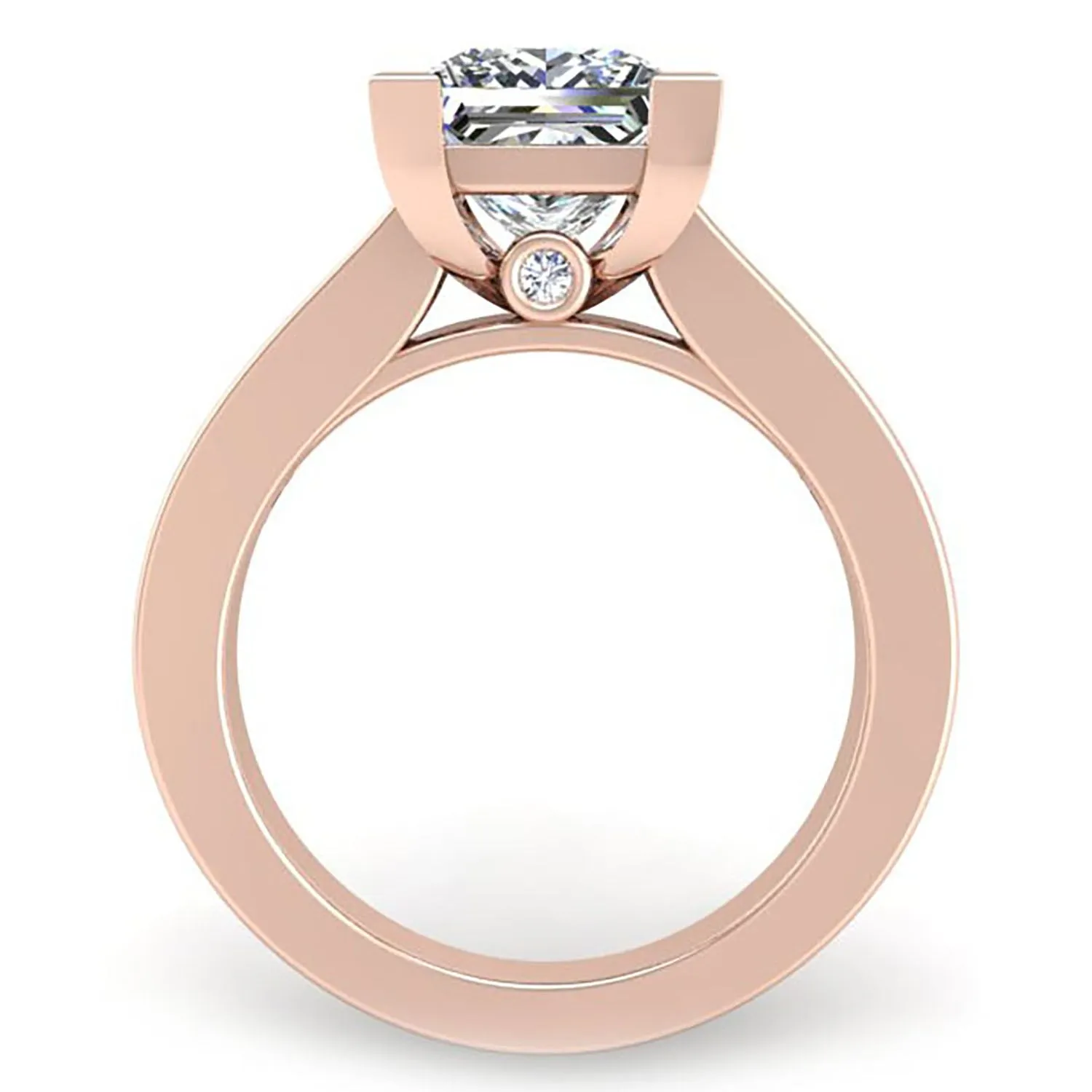 Ben Garelick Elara Princess Cut Channel Set Wide Diamond Engagement Ring
