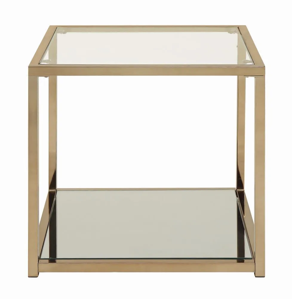 Calantha Modern Chocolate Chrome End Table