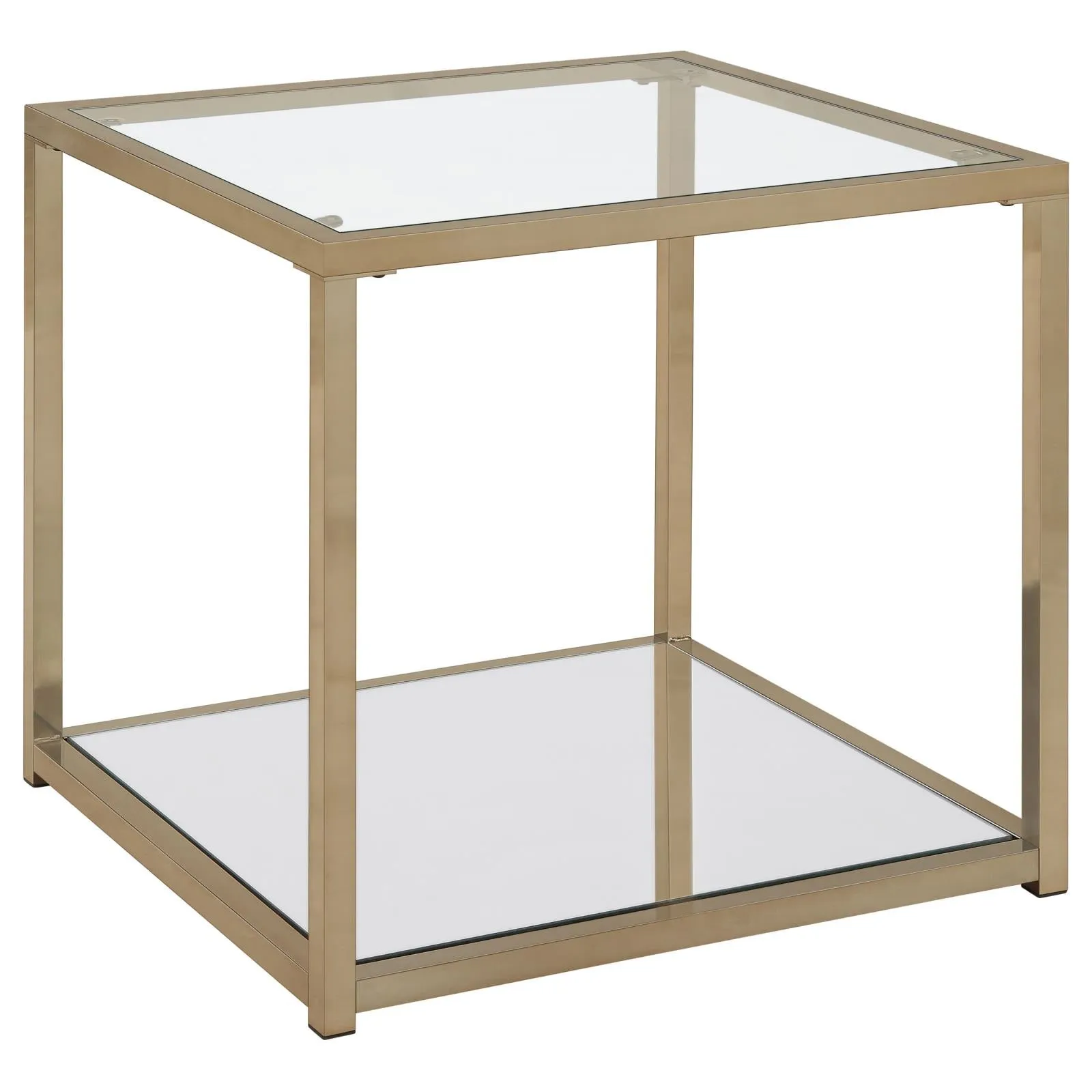 Calantha Modern Chocolate Chrome End Table