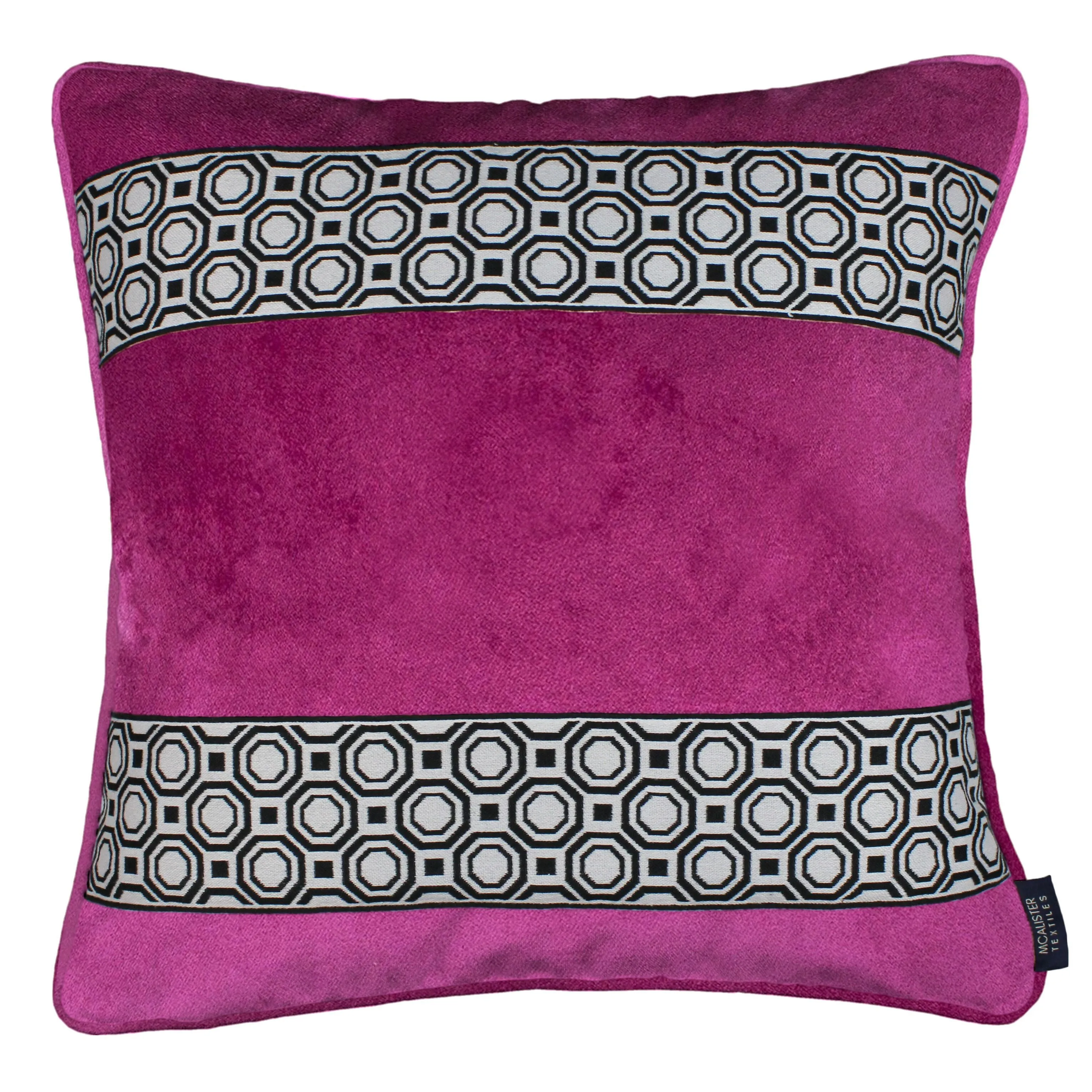 Cancun Striped Fuchsia Pink Velvet Cushion
