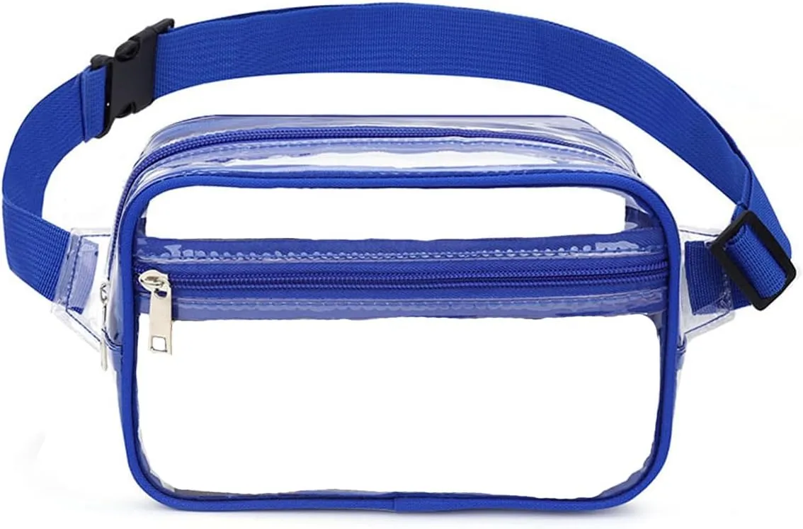 Clear Purses for Women Stadium Fanny Packs, Crossbody Bags (Blue)