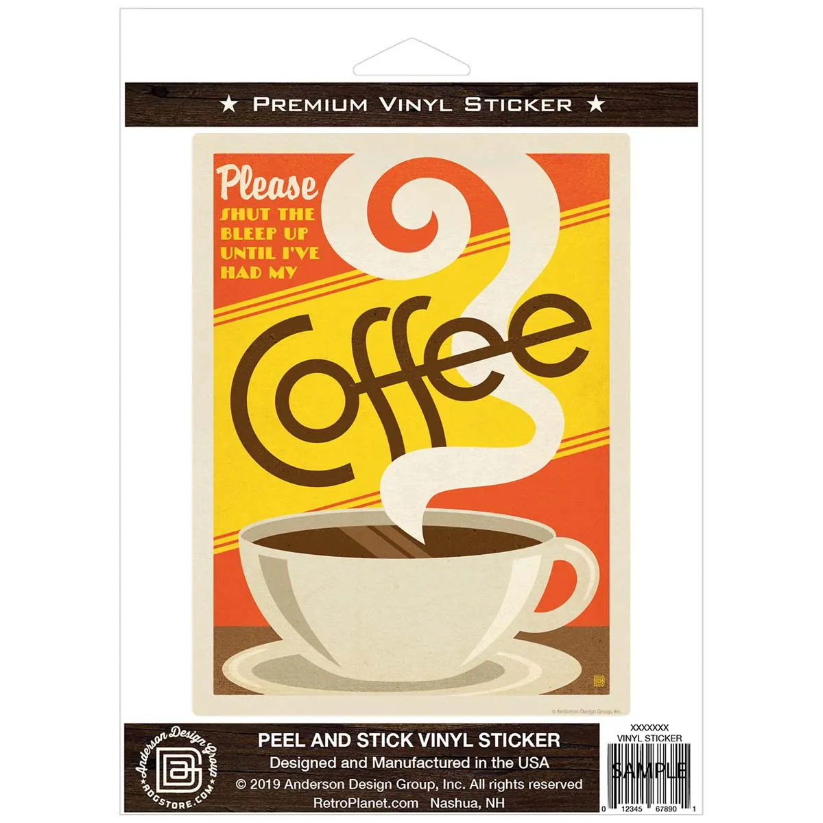 Coffee Shut the Bleep Up Vinyl Sticker