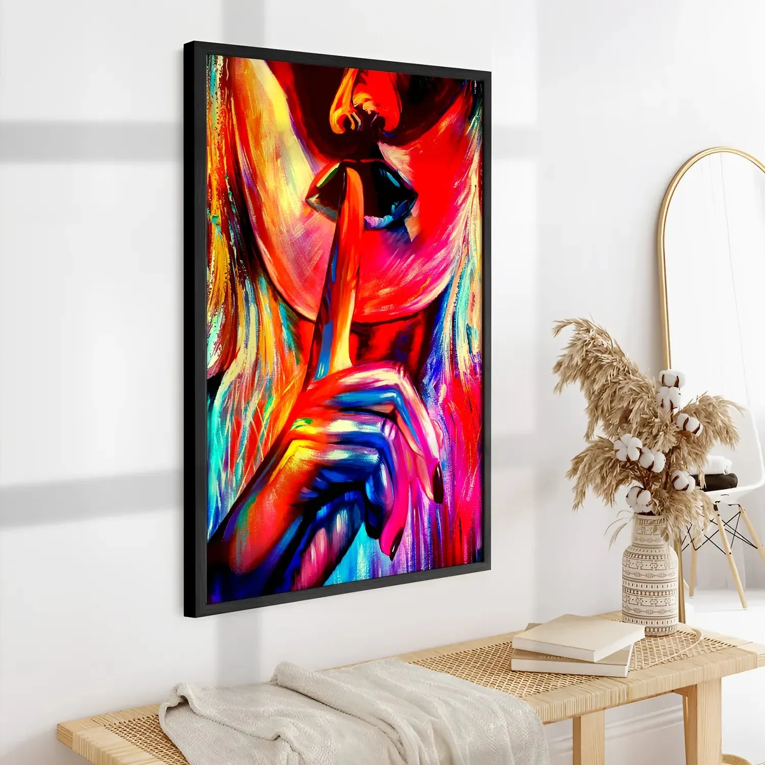 Colourful Face Of A Girl With Gesture