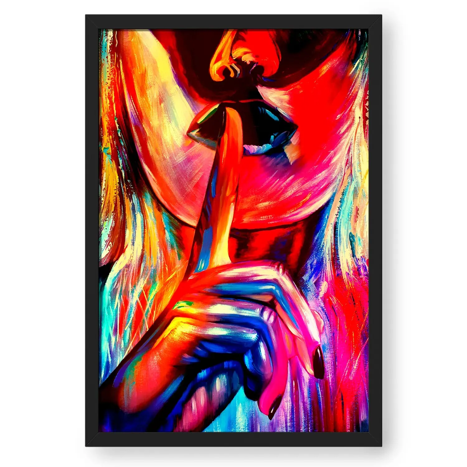 Colourful Face Of A Girl With Gesture
