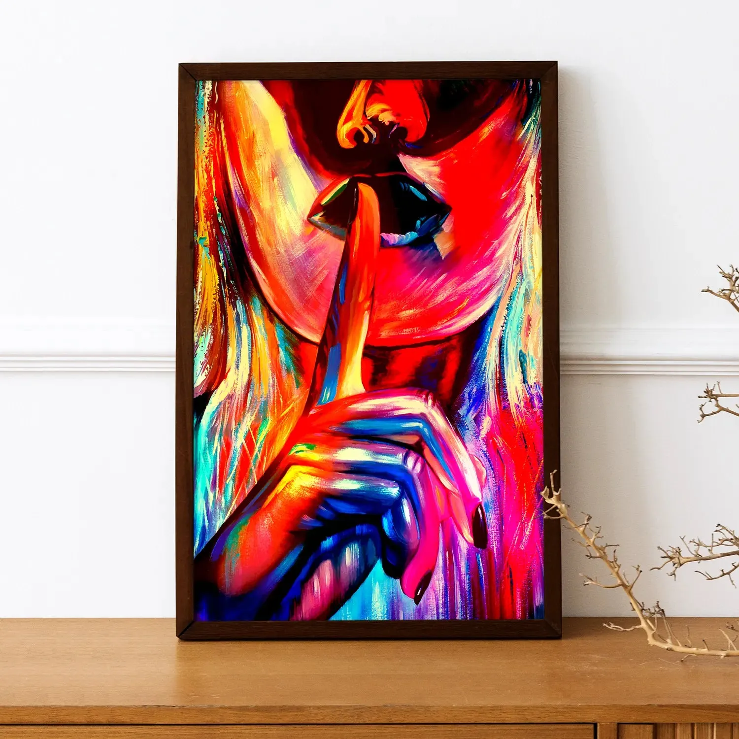 Colourful Face Of A Girl With Gesture