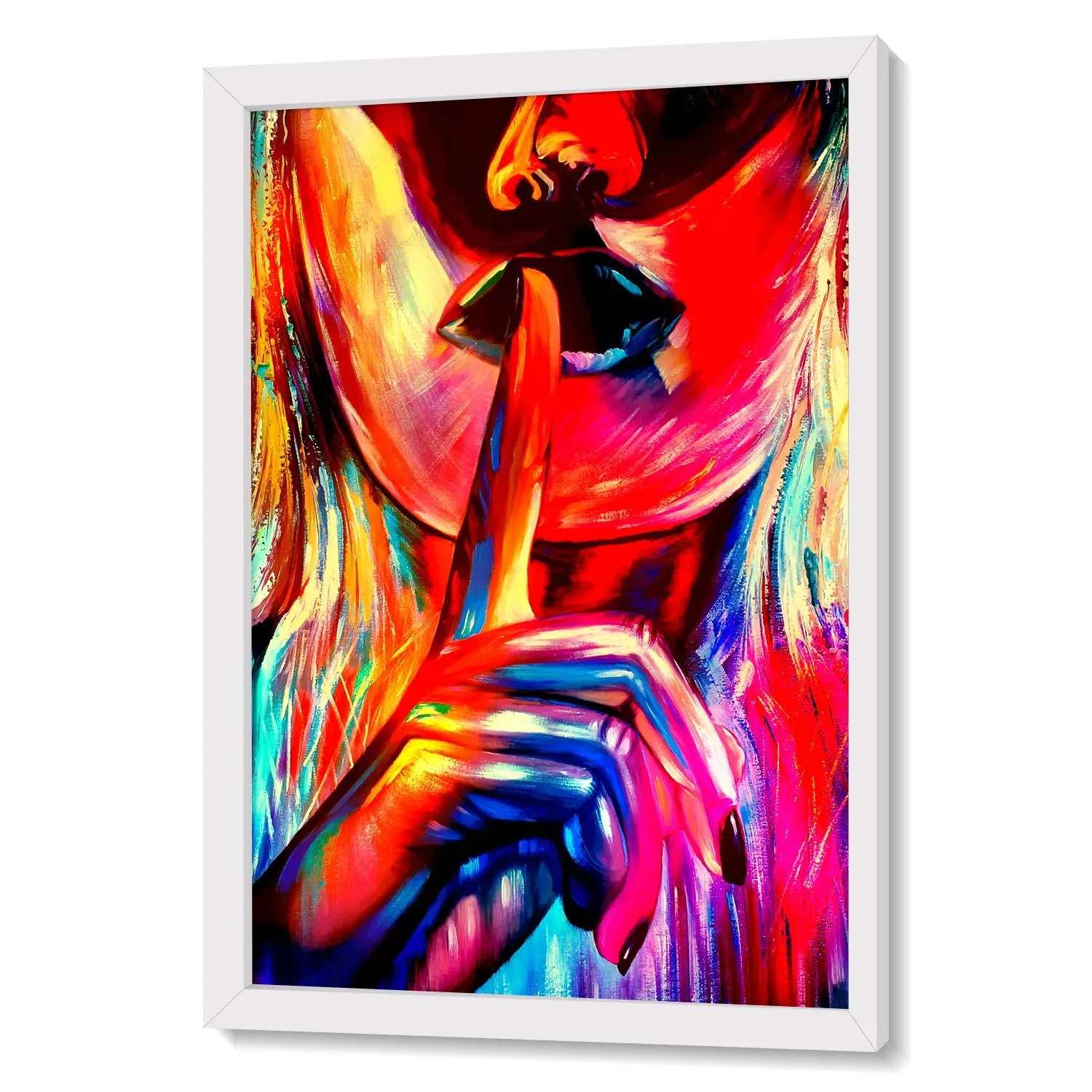 Colourful Face Of A Girl With Gesture