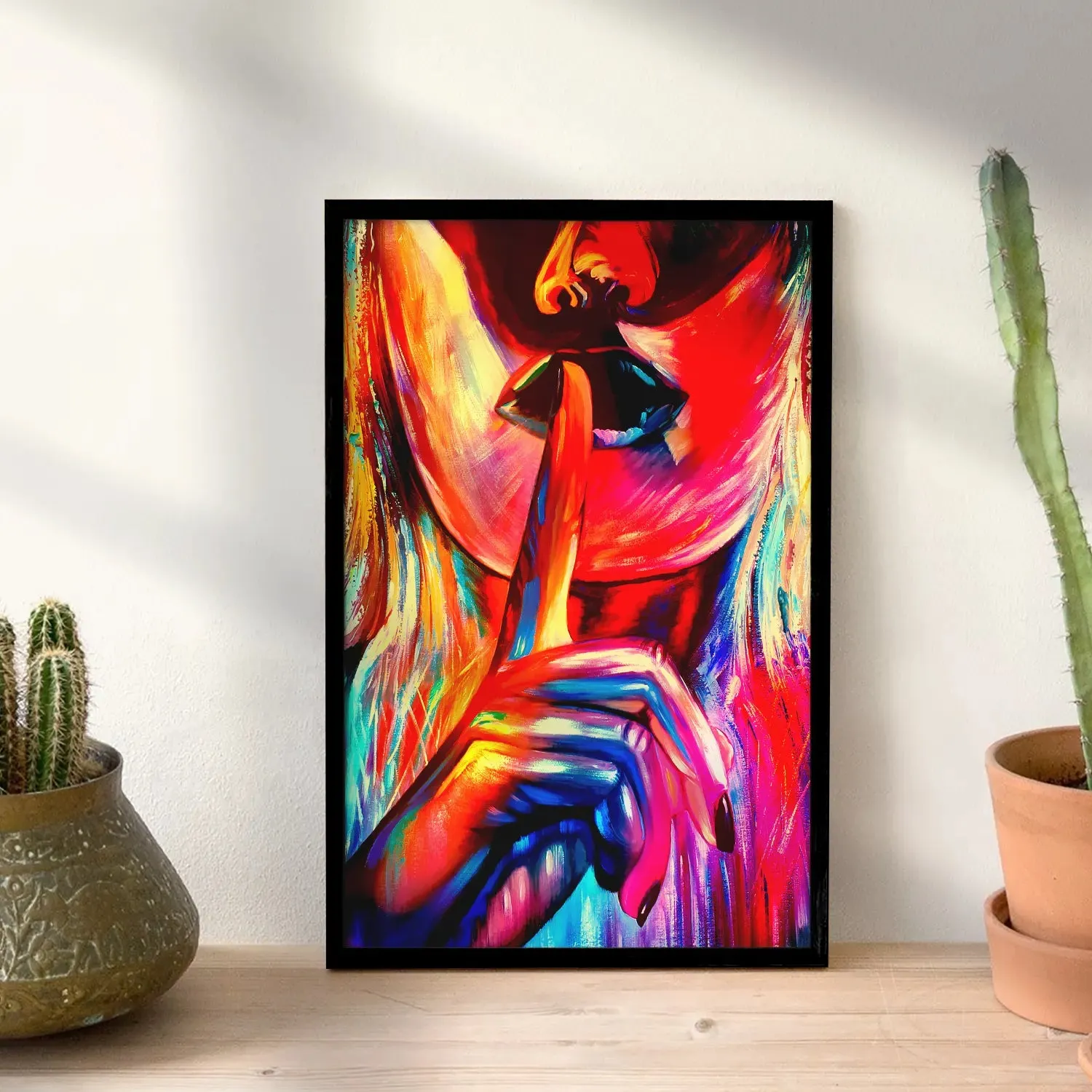 Colourful Face Of A Girl With Gesture