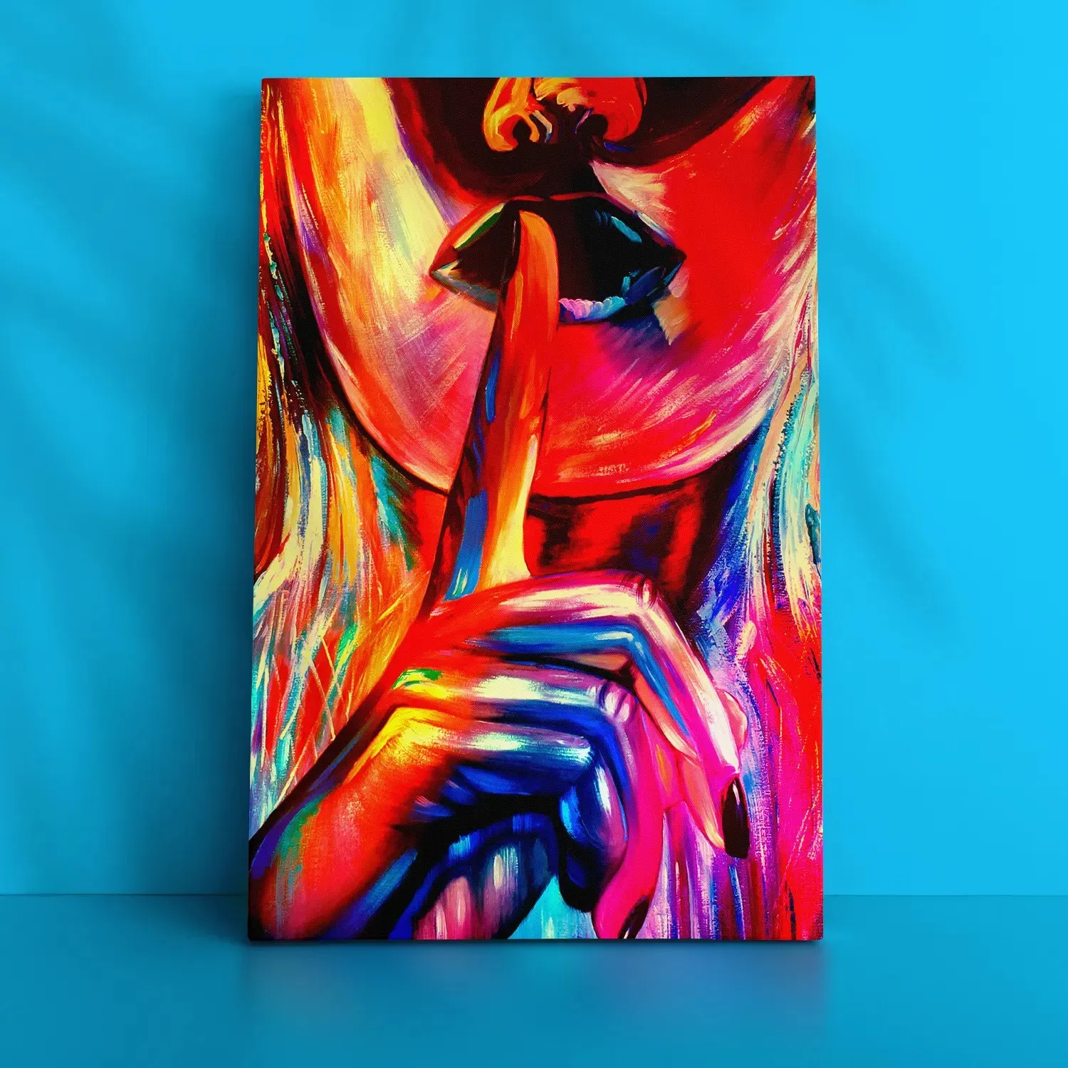 Colourful Face Of A Girl With Gesture