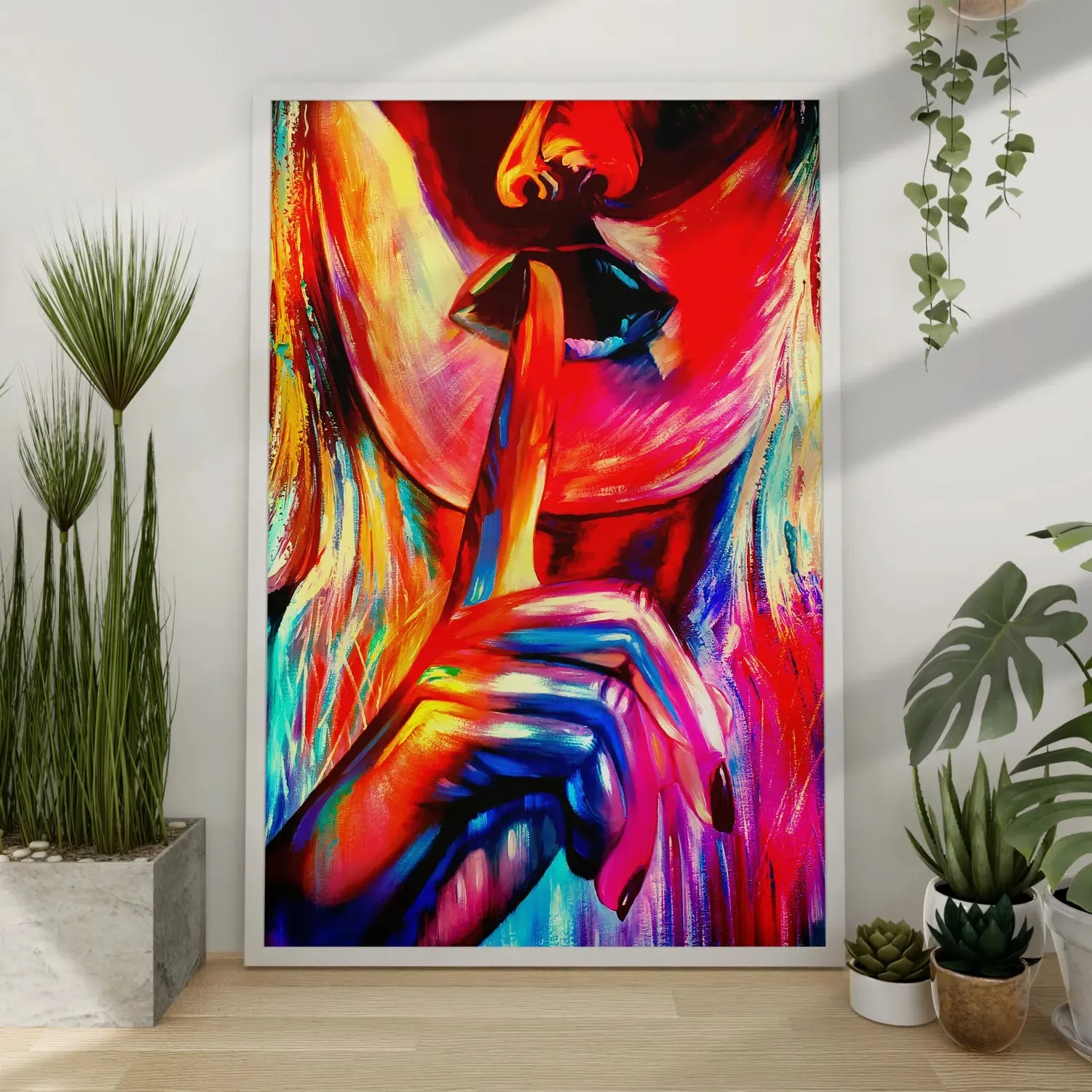 Colourful Face Of A Girl With Gesture