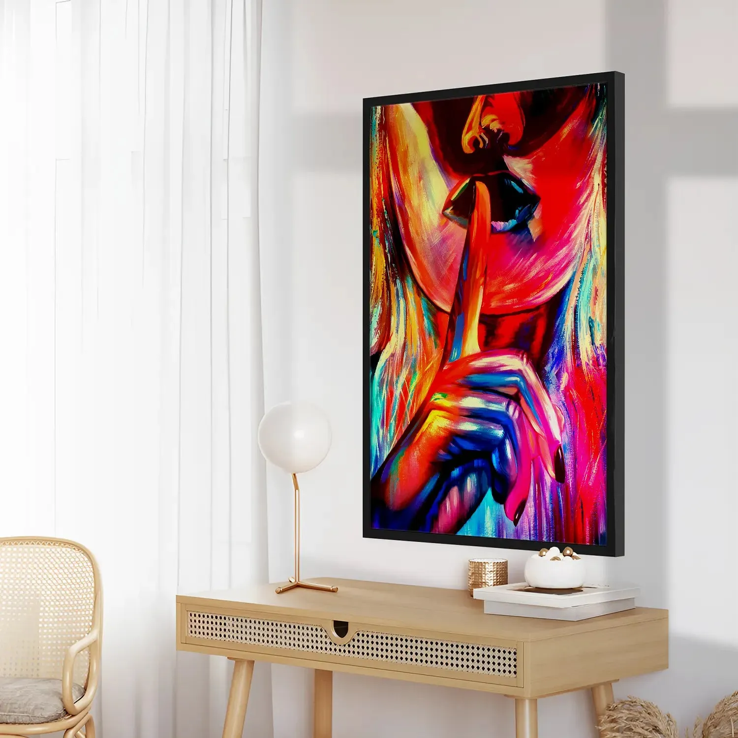 Colourful Face Of A Girl With Gesture