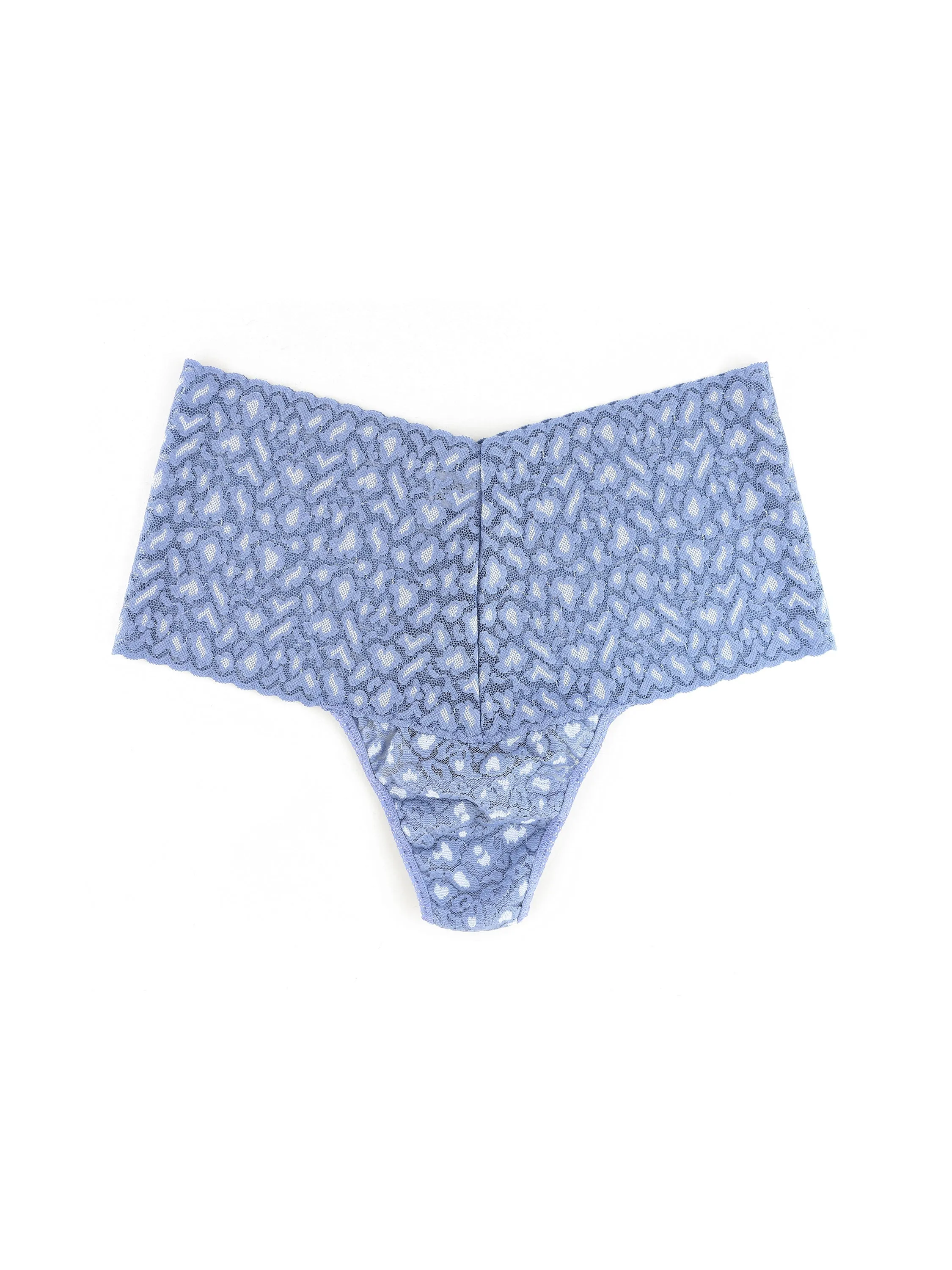 Cross-Dyed Leopard Retro Thong Stonewash Blue