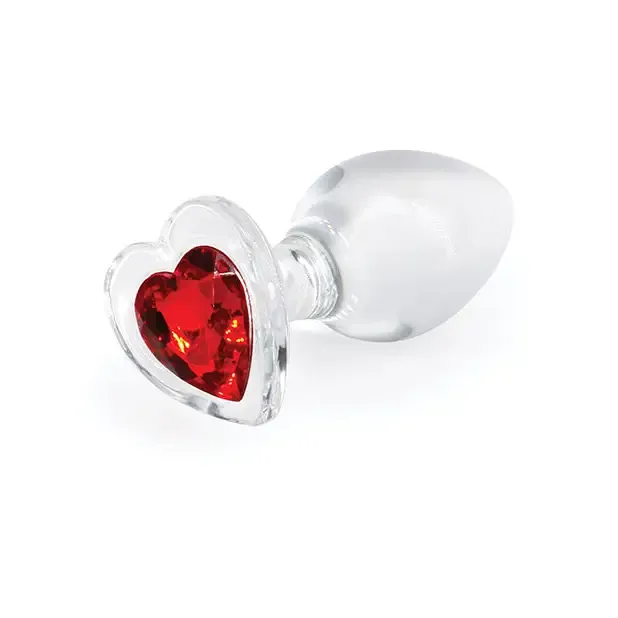 Crystal Desires Red Heart Gem Glass Plug