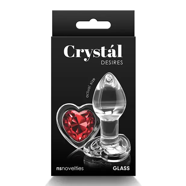 Crystal Desires Red Heart Gem Glass Plug