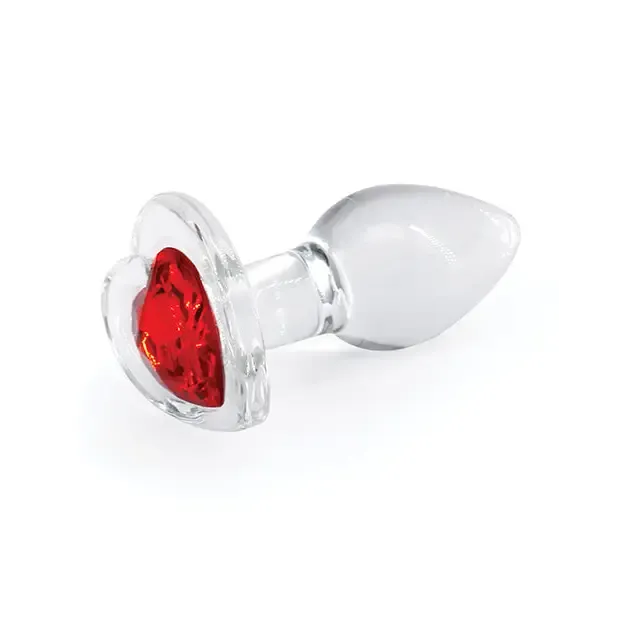Crystal Desires Red Heart Gem Glass Plug