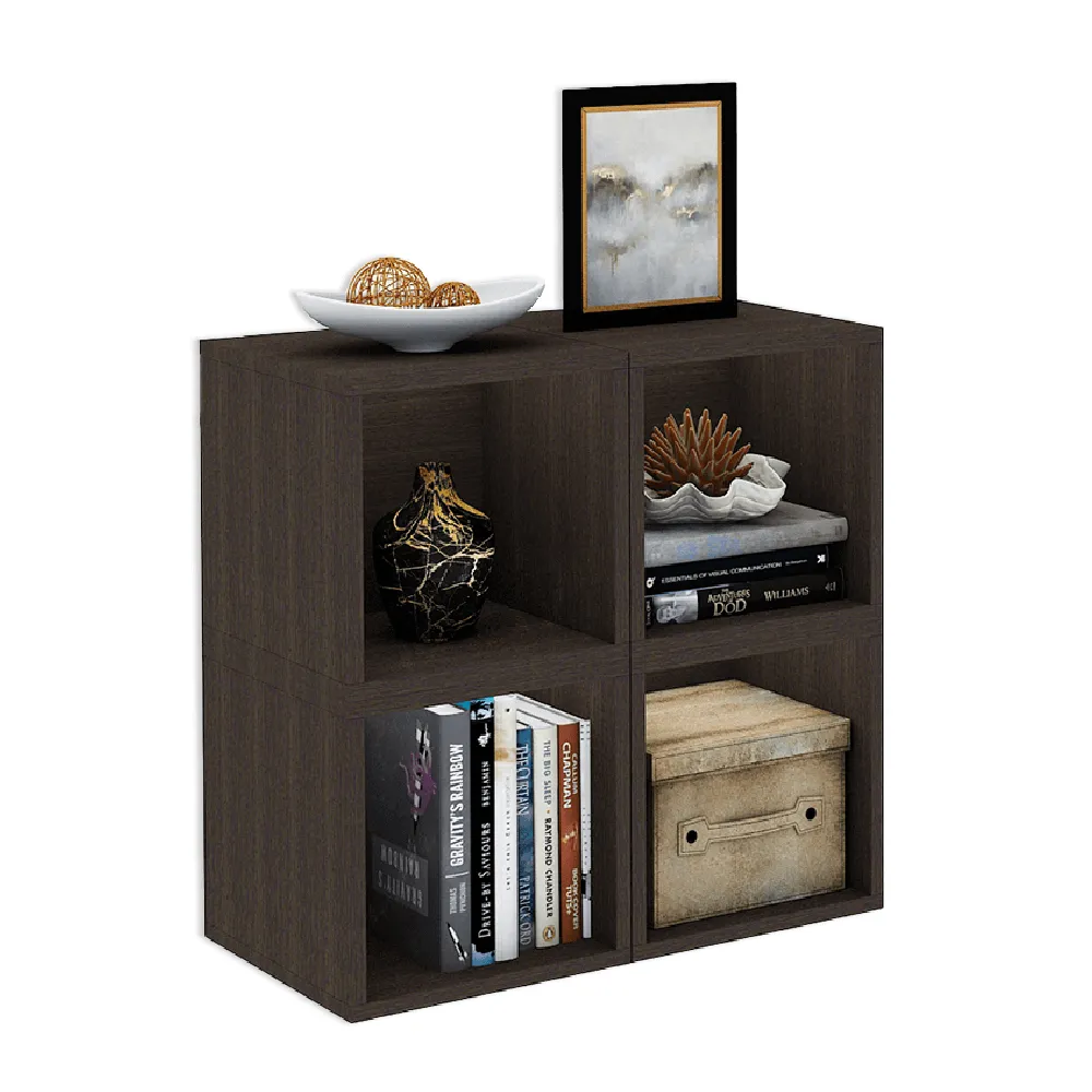 Cubox Storage Units, 30 x 30 cm, Set of 4, Classic Wenge