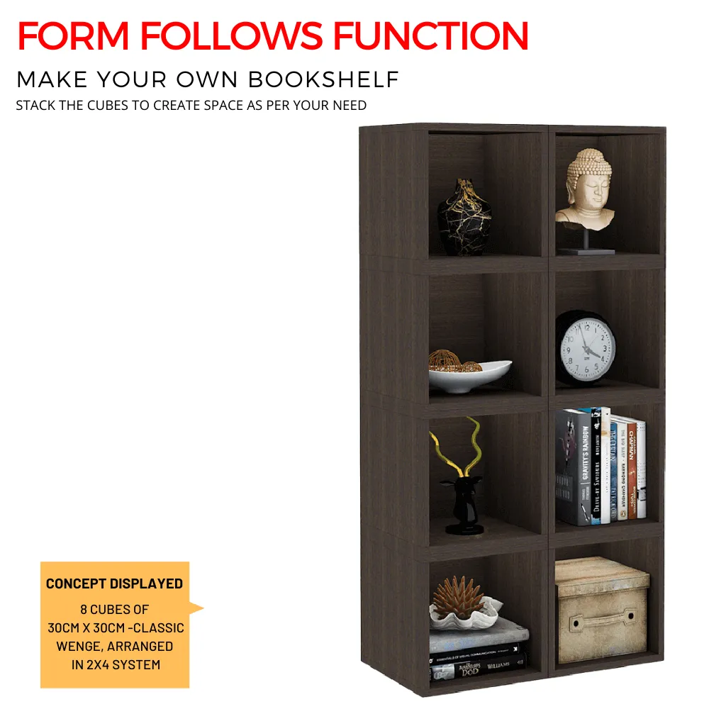 Cubox Storage Units, 30 x 30 cm, Set of 4, Classic Wenge