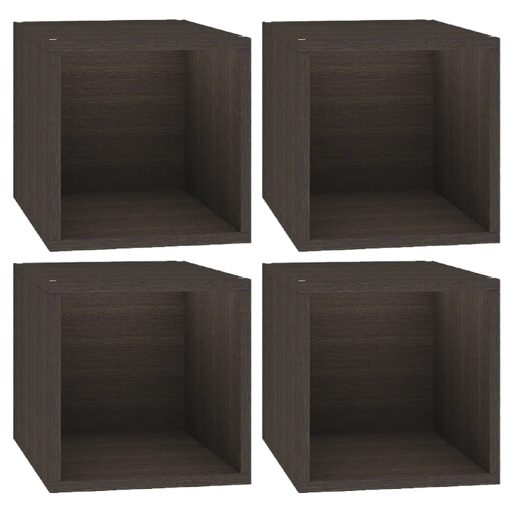 Cubox Storage Units, 30 x 30 cm, Set of 4, Classic Wenge